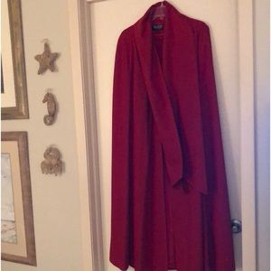 Red Wool lined Cape in Medium